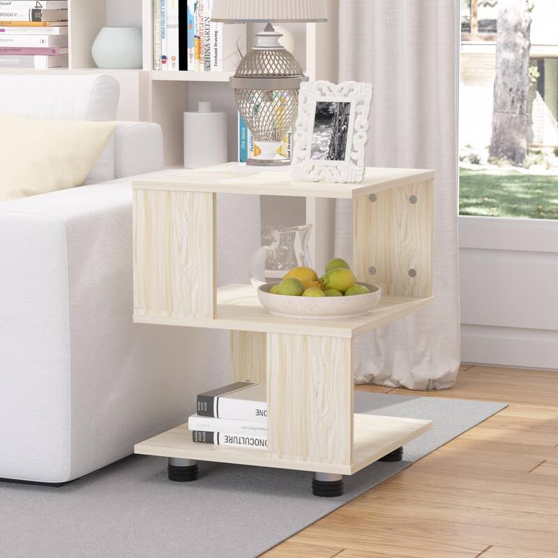 Tatami Magic Cube Nightstands with Classic Modern 2-Tier Rectangle Hollow Design