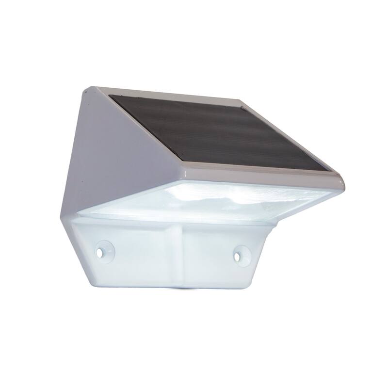 Classy Caps White Solar Deck and Wall Light (Set of 2)