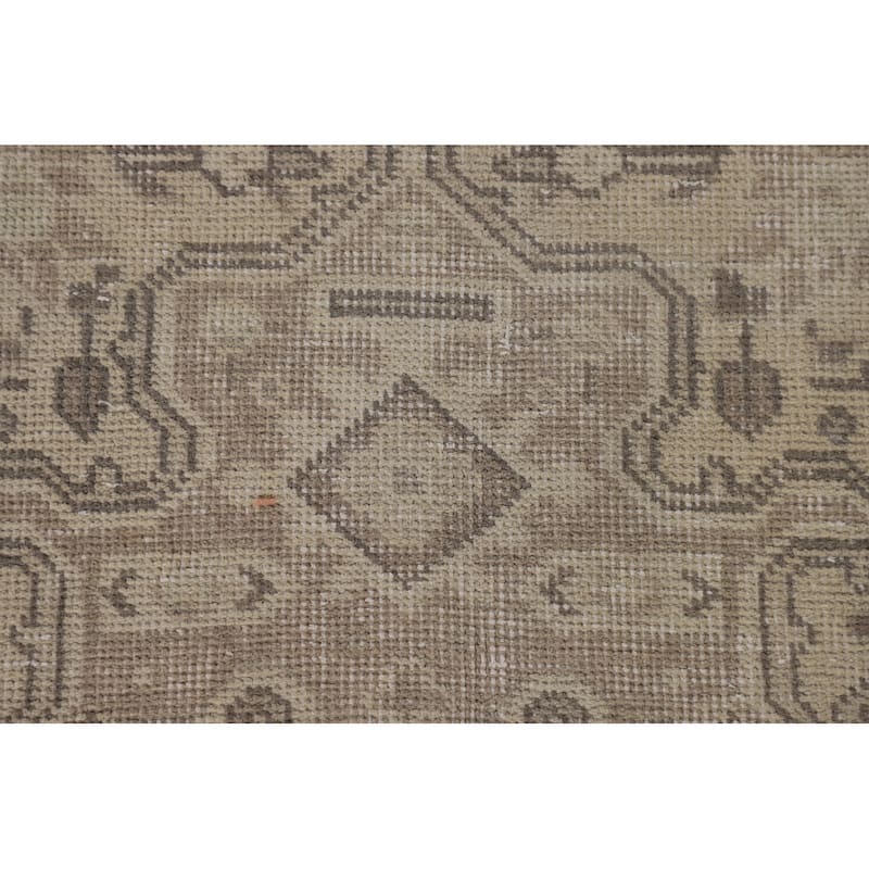 Distressed Tabriz Persian Antique Area Rug Hand-Knotted Wool Carpet - 6'5"x 9'9"
