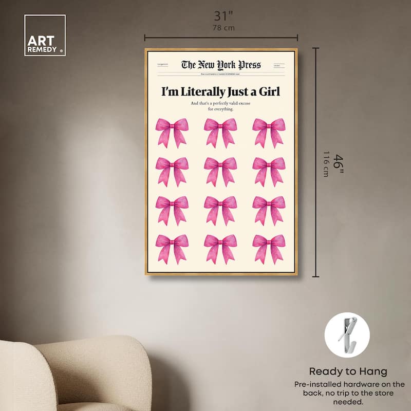 I'm Literally Just a Girl Canvas by Art Remedy