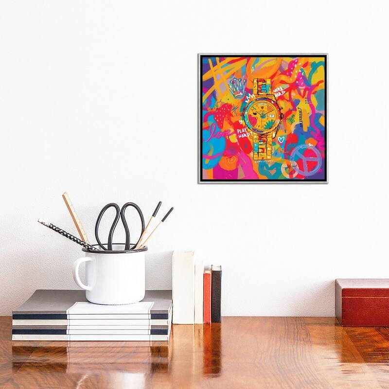 iCanvas "Rolex Friday - Hustle Hard (Square)" by NUWARHOL Framed