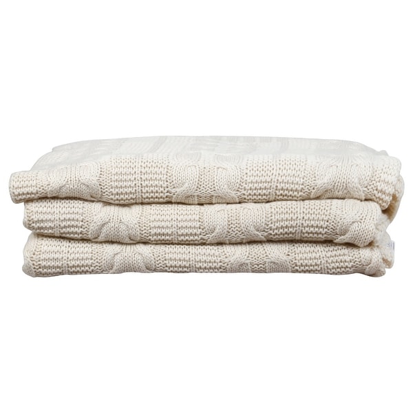 cotton cable knit throw
