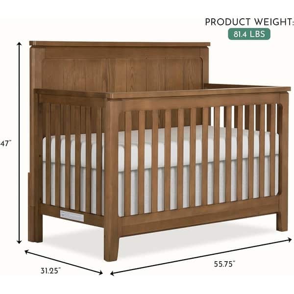 dimension image slide 1 of 2, Evolur Oakley 5-in-1 Convertible Crib