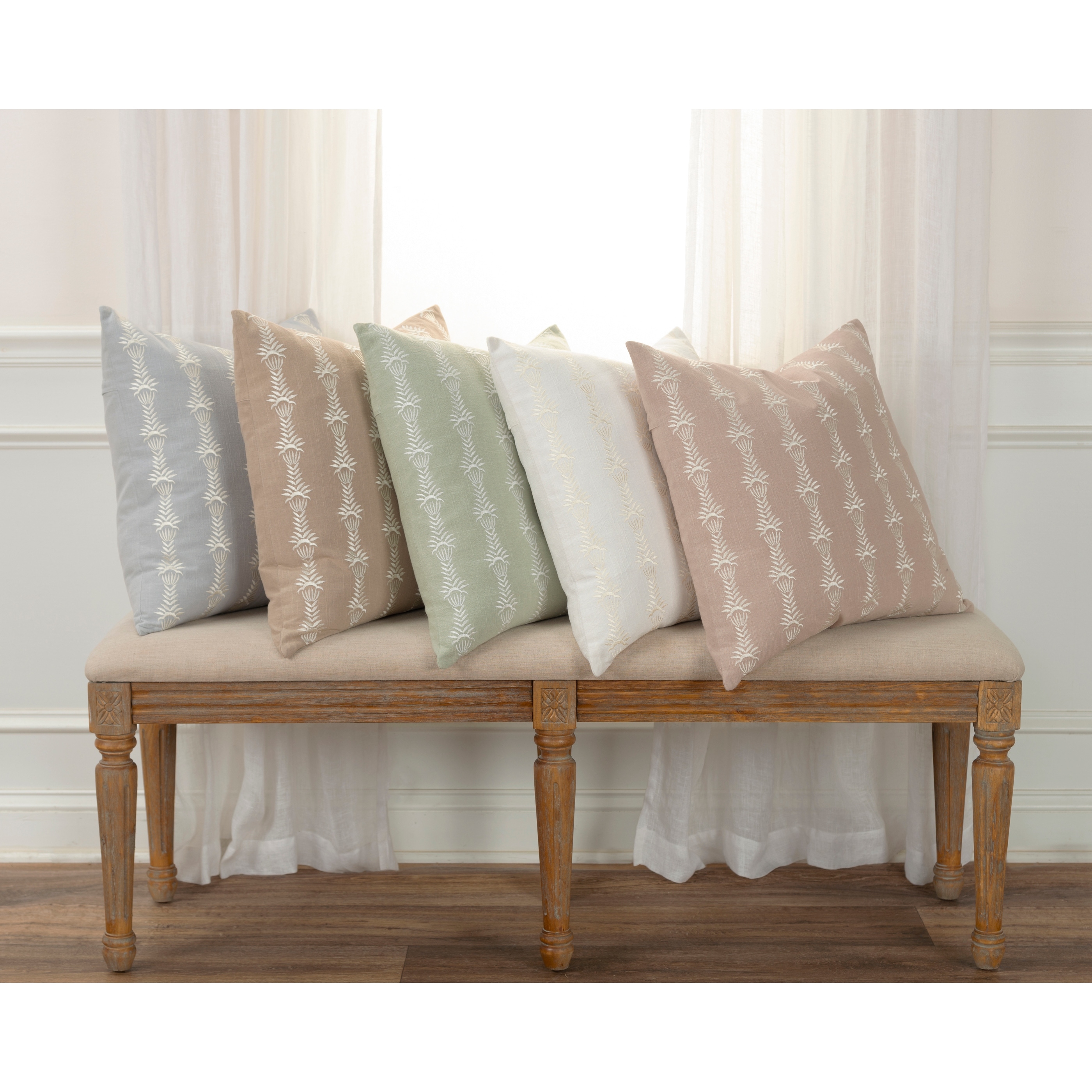 Rizzy Home Embroidered Throw Pillow Cover-image