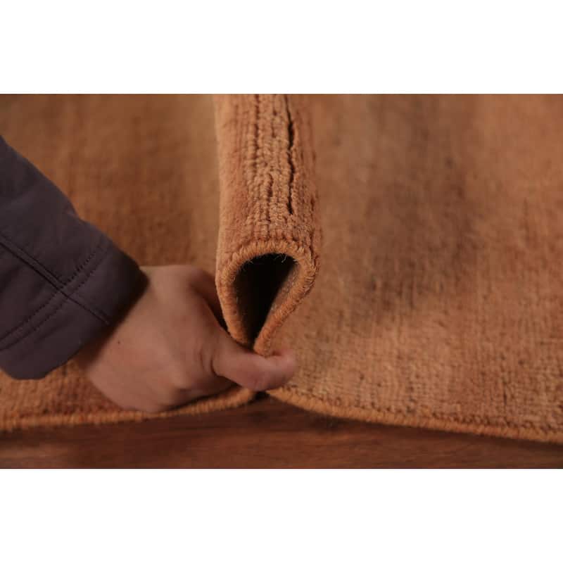 Modern Gabbeh Oriental Area Rug Handmade Tribal Solid Wool Carpet - 4'9" x 6'3"