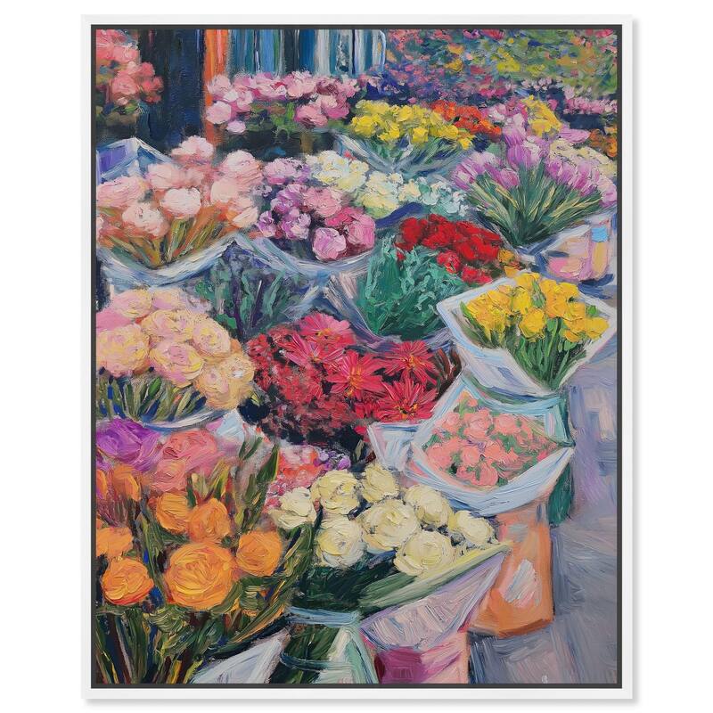 Market Blooms I Canvas by Art Remedy - 36" x 45" - White