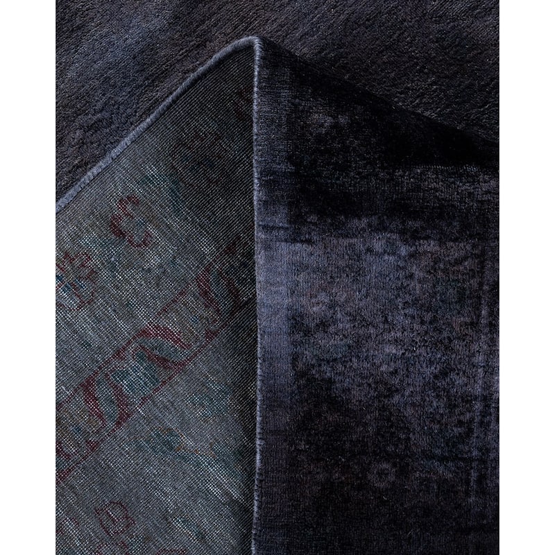 Overdyed, One-of-a-Kind Hand-Knotted Area Rug - Black - 9' 2" x 12' 7"