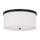 preview thumbnail 1 of 1, Transitional 3-light Matte Black Flush Mount - 7.25 inches high