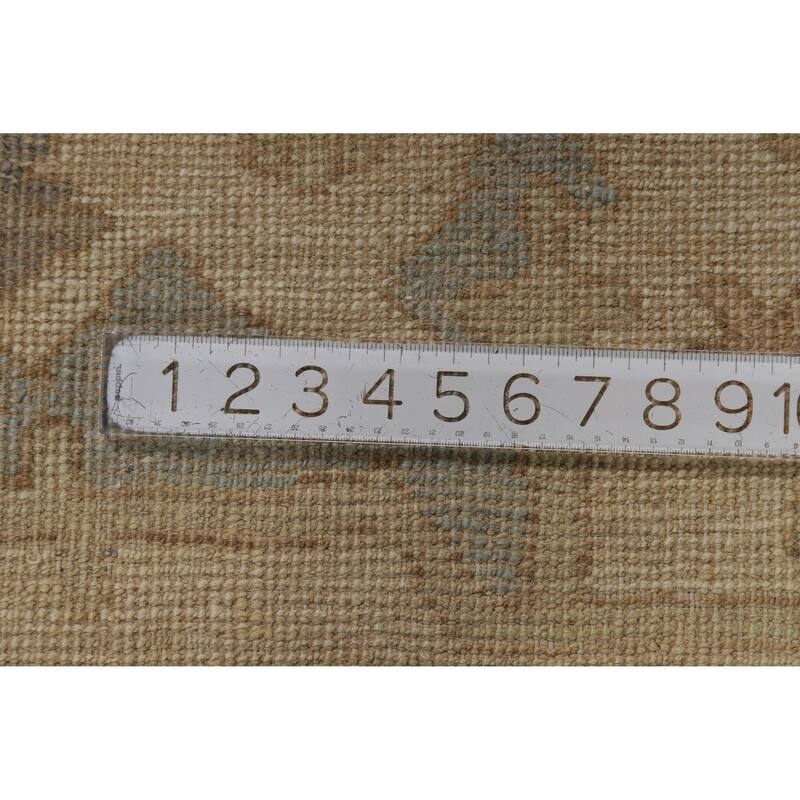 Hand Knotted Oriental 100% Wool Carpet Transitional All-Over Greys & Charcoal Oushak Area Rug - 12' 4'' X 9' 2''