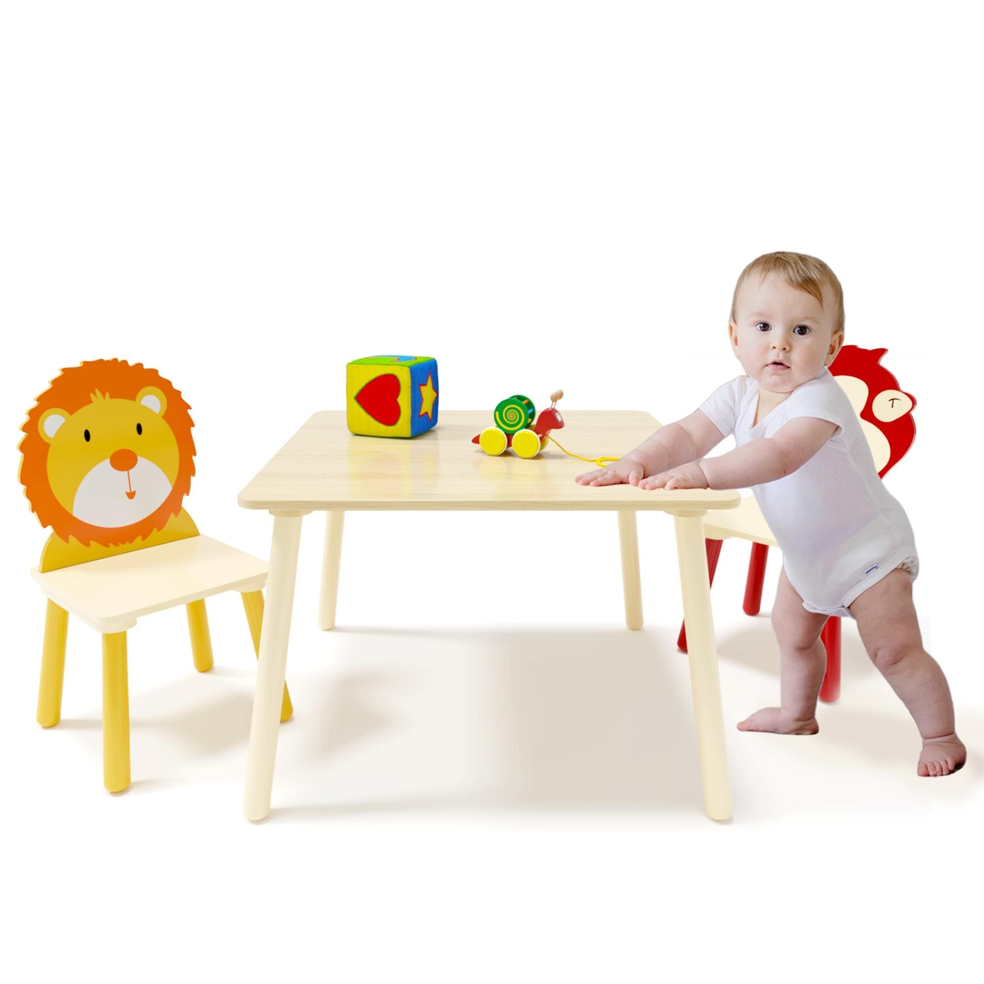 Super Saturday GYMAx Kids Table And 2 Chairs Set Craft Table With 2 Small Drawers Amp Writable