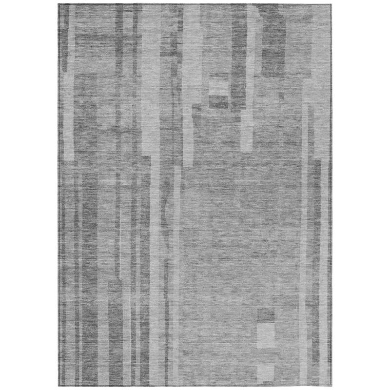 HomeRoots Striped Transitional Rectangle Outdoor Rug