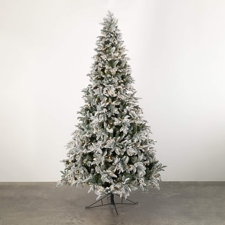 Sullivans Artificial Christmas 9 ft. Flocked Pre-Lit Pine Tree