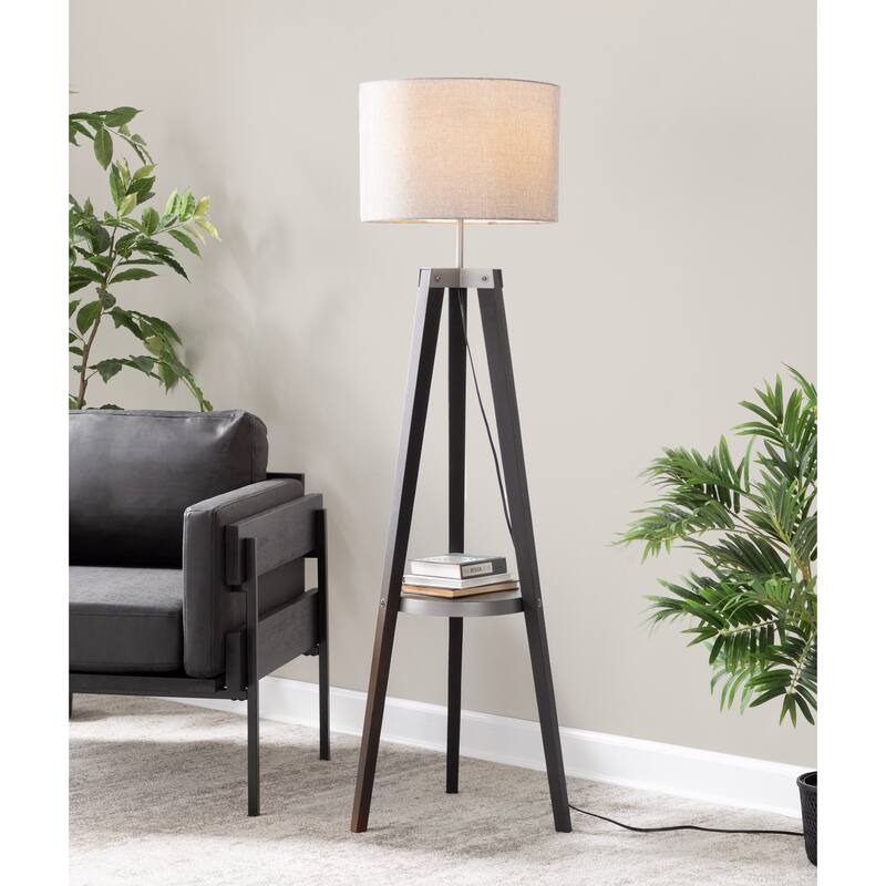 Carson Carrington Compass Tripod Floor Lamp with Shelf