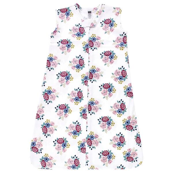 slide 1 of 1, Hudson Baby Infant Girl Cotton Sleeveless Wearable Sleeping Bag, Sack, Blanket, Blush Navy Floral
