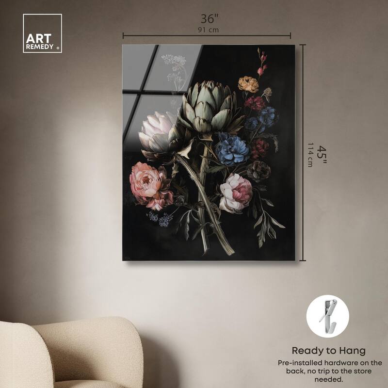 Moody Artichoke III Acrylic by Art Remedy, Ready to Hang