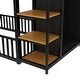 preview thumbnail 9 of 10, Safety Design Metal Frame Floor Bed with Wardrobe, Many Storage Shelves, Twin Size, Black