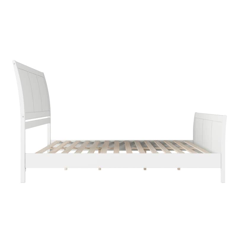 Valencia Solid Wood Low Profile Sleigh Platform Bed with Matching Footboard