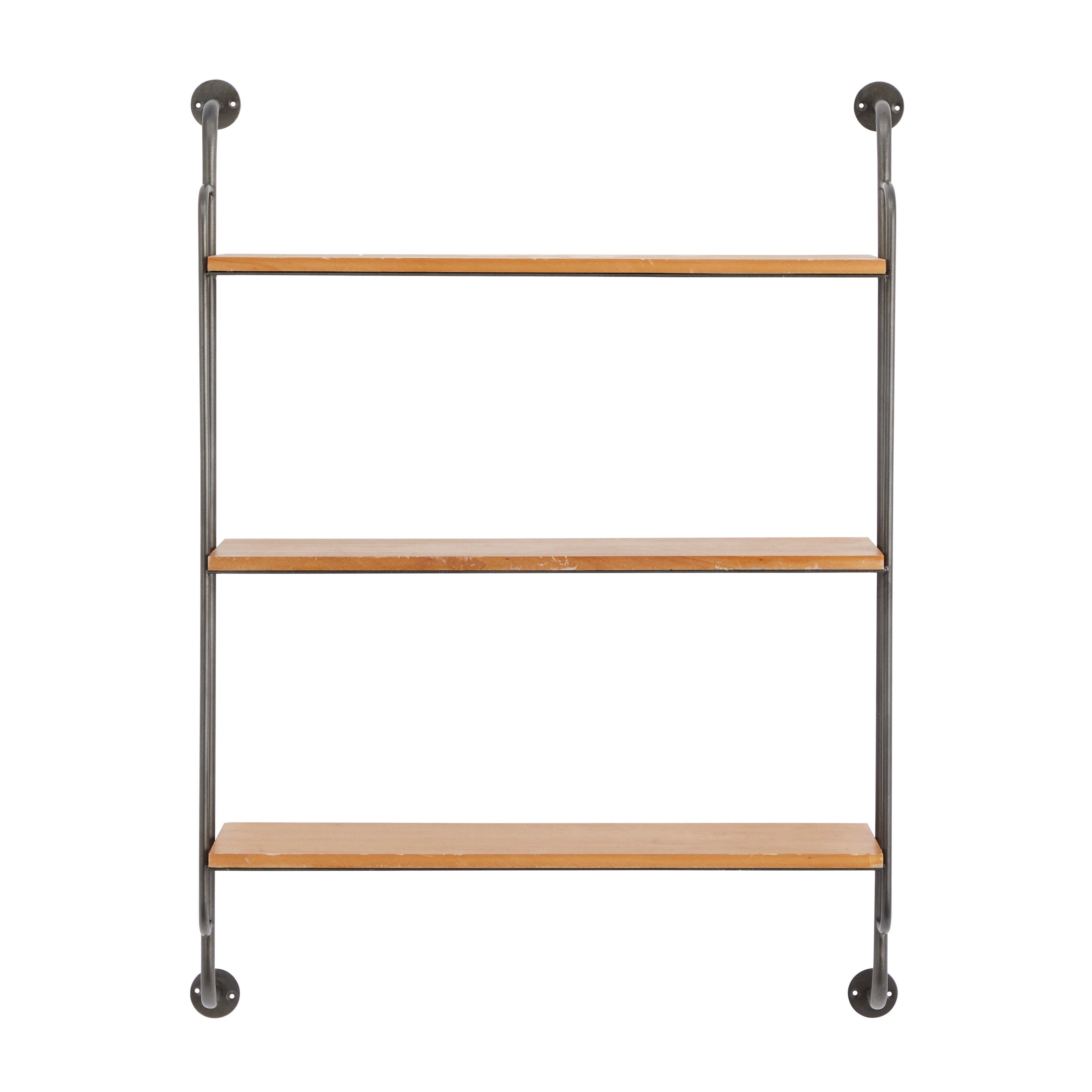 即納】wood iron shelf 1150*1200*225〈ブラウン〉 アイアン 棚
