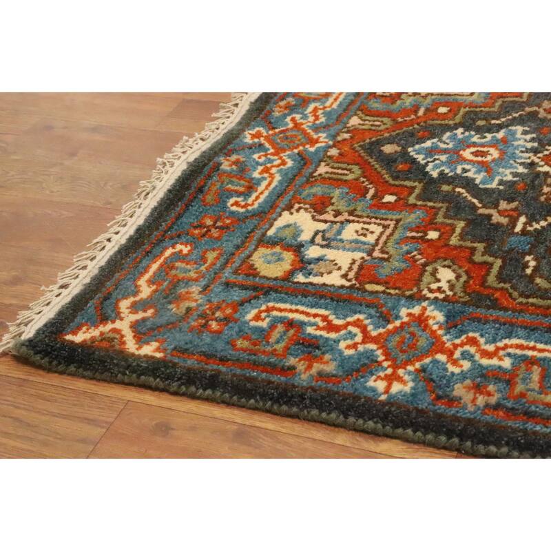 Hand Knotted Oriental 100% Wool Carpet Transitional Floral Greys & Charcoal Oushak Runner Rug - 8' 0'' X 2' 7''
