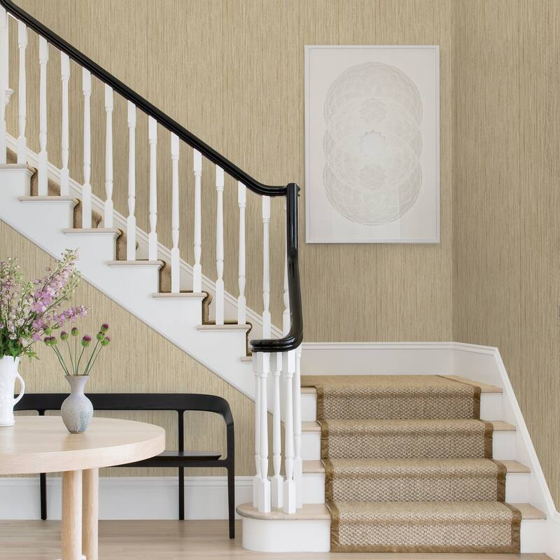 A-Street Prints Justina Wheat Faux Grasscloth Wallpaper