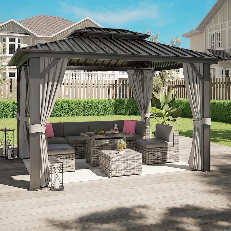 10'x12' Hardtop Gazebos - Grey