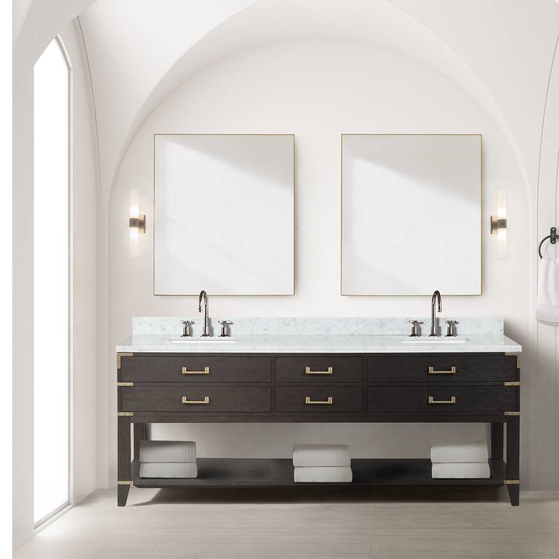 Lexora Norwalk Bath Vanity and Carrara Marble Top