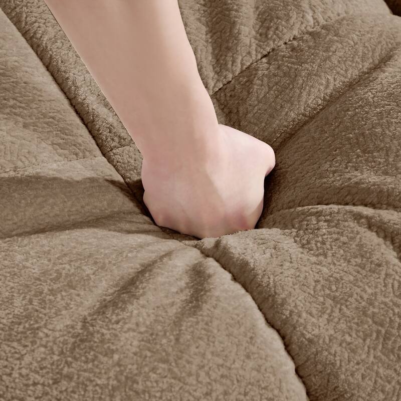 103.9" Modular Chenille Sectional Sofa with Pillows and Quilted Cushions