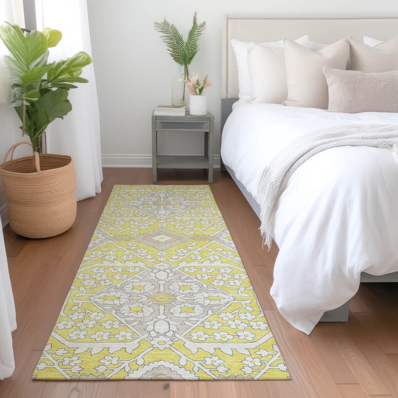Machine Washable Indoor/ Outdoor Chantille Traditional Medallion Rug