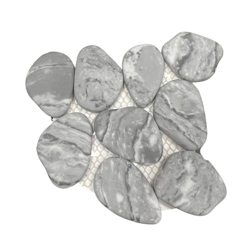 The Tile Life Recycled Cenote Pebble 13x13 Smoke Glass Floor & Wall Tile