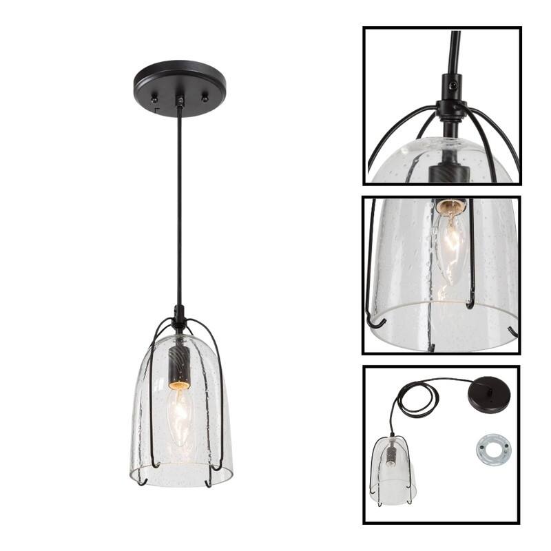 Farmhouse light bulbs black hanging light glass, metal pendant light
