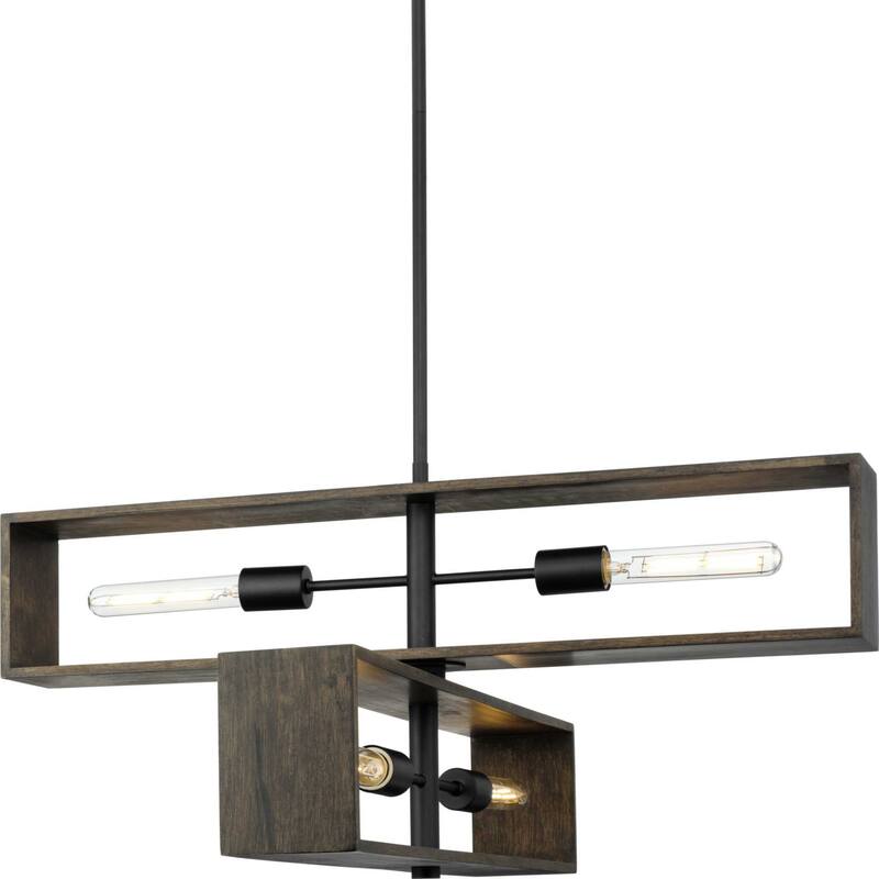 Progress Lighting P400370 Boundary 4 Light 30" Wide Chandelier - Matte Black