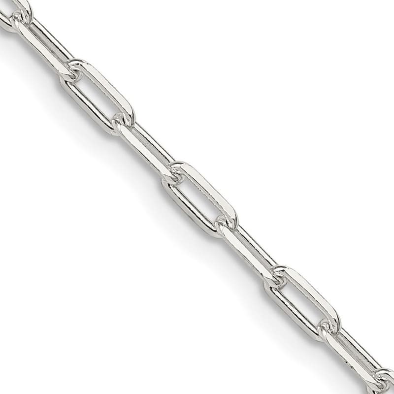 Curata 925 Sterling Silver Solid Polished 2.75mm Paperclip Chain Necklace (Lobster)