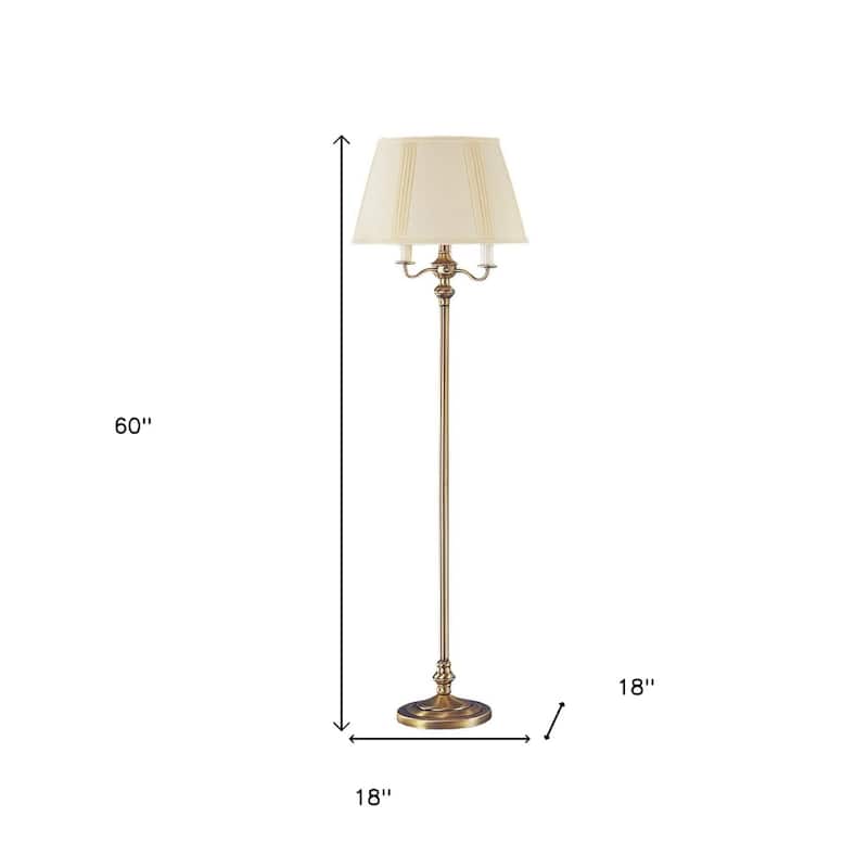 60" Four Light Traditional Shaped Floor Lamp with Square Shade