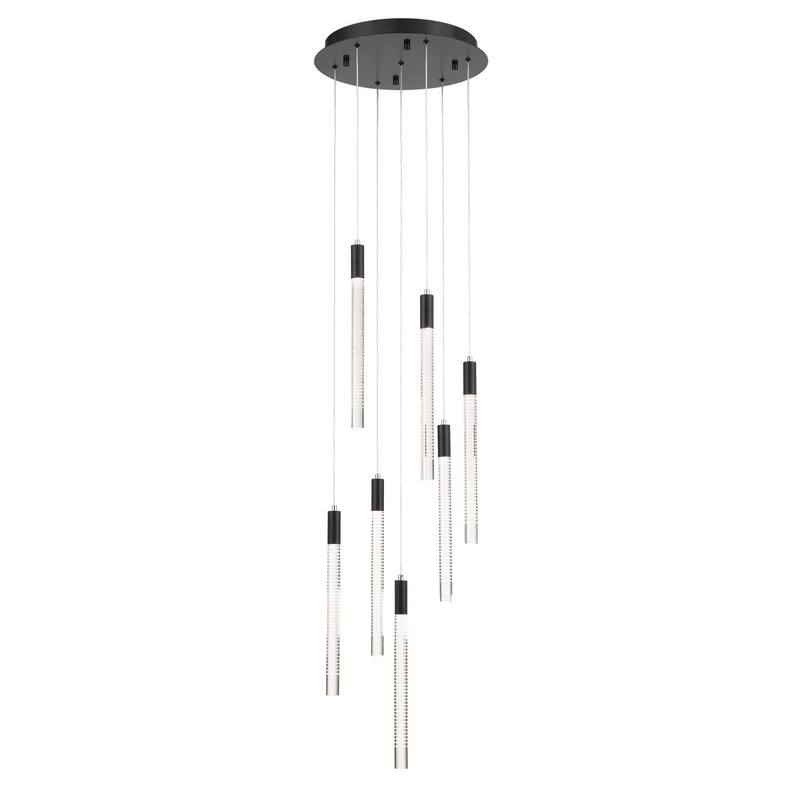 Artcraft Celine - Integrated LED Chandelier - Black Finish - Laser Lined Glass Rods