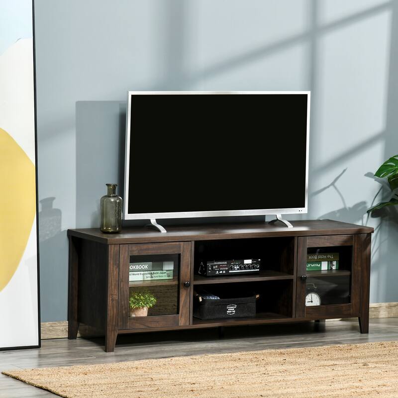Modern TV Stand with Adjustable Shelves Cable Management and Heavy Duty Capacity - 55" W x 15.5" D x 19.75" H