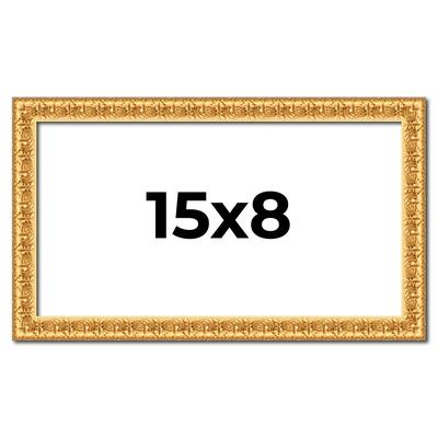 15x8 Frame Gold Real Wood Picture Frame Width 1 inches | Interior