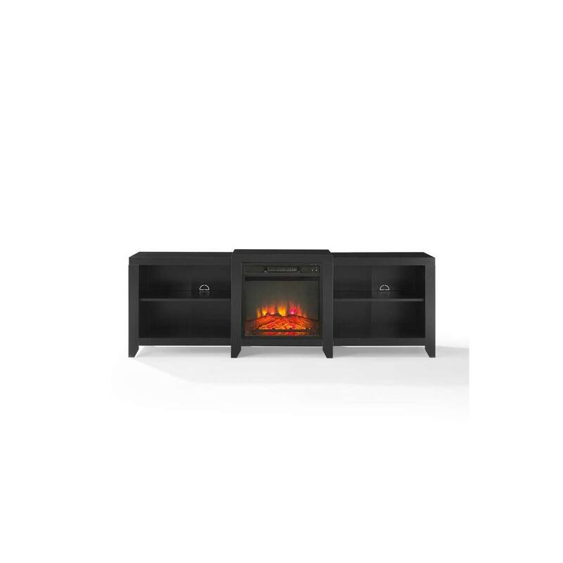 69 in. Freestanding Wood Smart Electric Fireplace TV Stand in Brown with ambient lighting effects