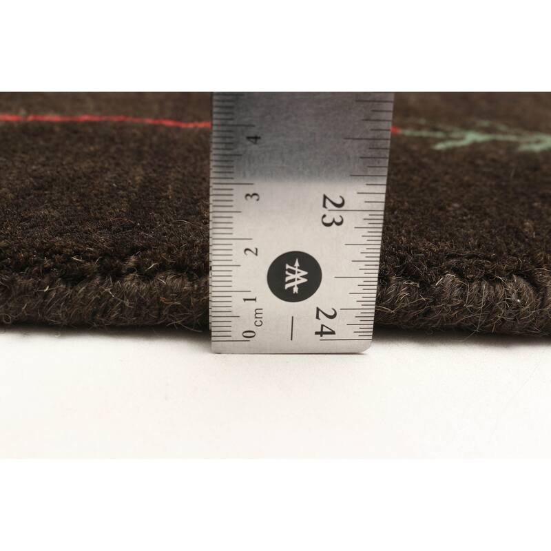 ECARPETGALLERY Hand Loomed Kashkuli Gabbeh Dark Brown Wool Rug - 3'0 x 4'9