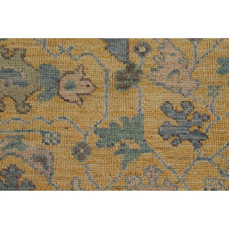 Hand Knotted Oriental 100% Wool Carpet Transitional Medallion Navy Blue & Blues Oushak Area Rug - 10' 2'' X 8' 4''