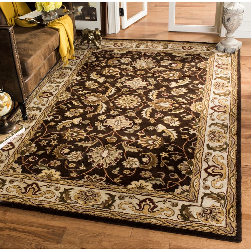 SAFAVIEH Handmade Royalty Julina Brown/ Beige Wool Rug - 6' x 9' - Chocolate/Beige