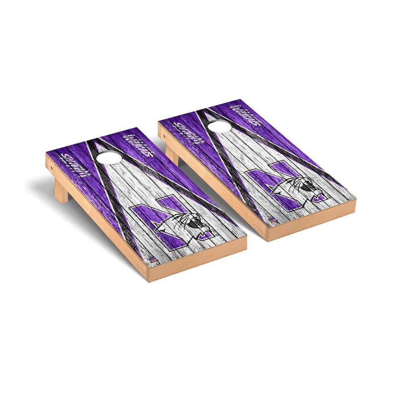 Northwestern Wildcats Weathered Cornhole Board Set
