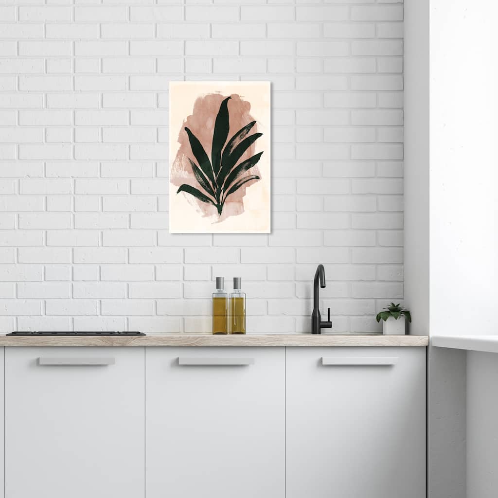 Wynwood Studio Canvas Floral and Botanical Inked Plant II Pink and Light Pink Modern & Contemporary Wall Art Canvas Print