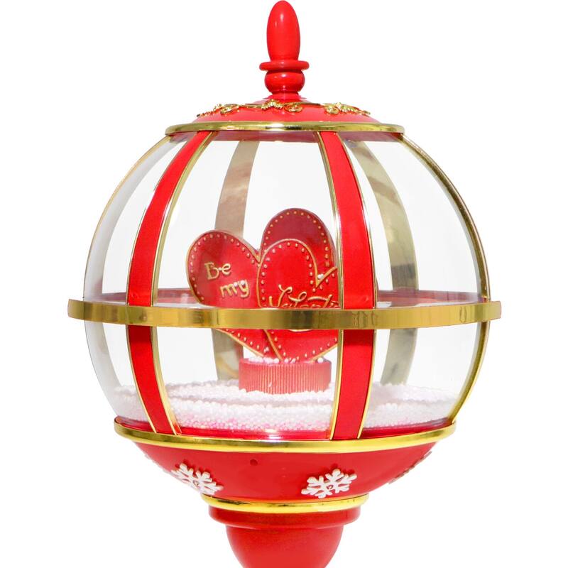 Fraser Hill Farm 23-In. Musical Snowy Tabletop Valentine's Day Lantern