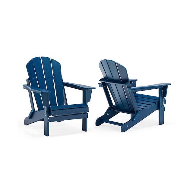 Laguna Folding Adirondack Chairs (Set of 2) - Navy Blue