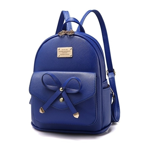 Girls Bowknot Fahsion Leather Backpack Mini Backpack Purse for Women