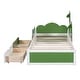 preview thumbnail 2 of 4, Twin Size Bed Frame With Headboard, Grass Hill Trees Decor, Storage Drawers, Wooden Slat Support, Platform Bed Frames