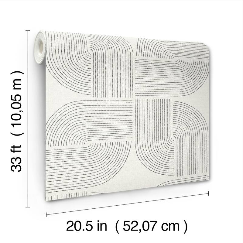 A-Street Prints Savoye Black Spiral Arches Wallpaper