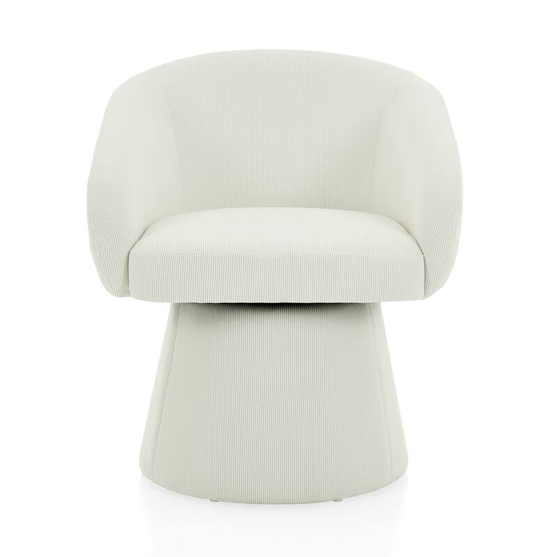Modern Swivel Accent Chair, Narrow Corduroy Upholstered, Comfy Barrel Chair for Living Room, Bedroom & Office