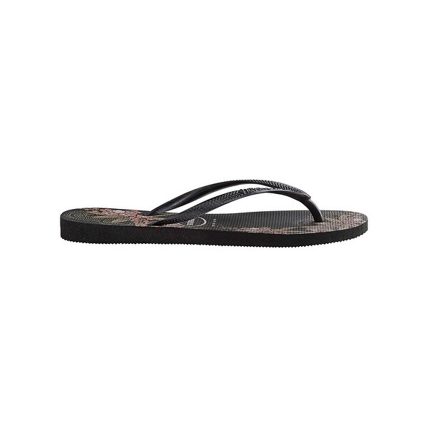 havaianas women's slim flip flops black