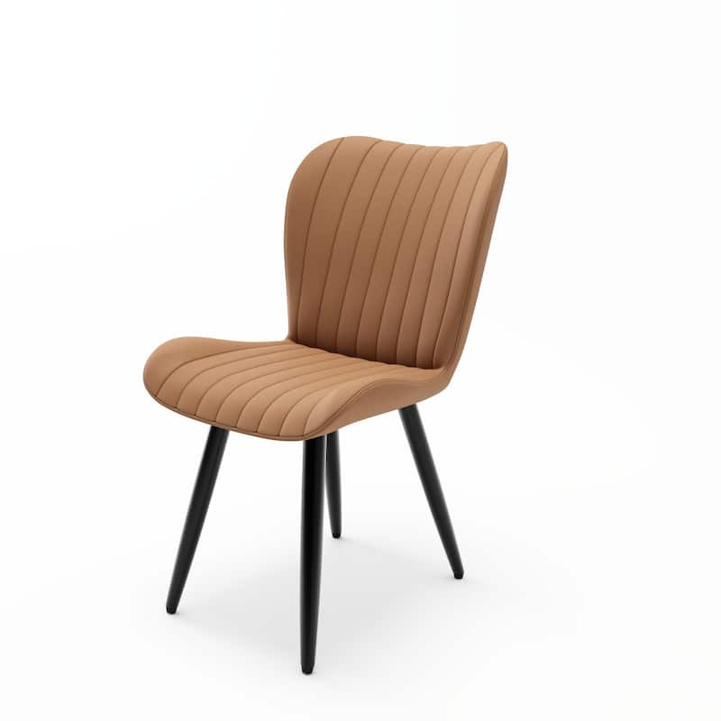 19.7" Modern PU Leather Dining Chairs with Metal Legs, Set of 4